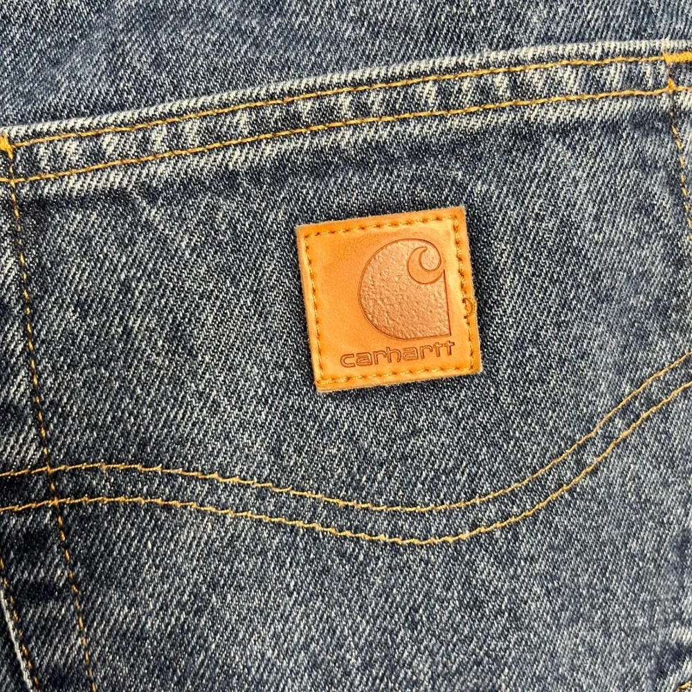 Carhartt Mens Straight Leg Jeans 34x30 (33x29) Denim Dungaree Stains B480-DVB‎